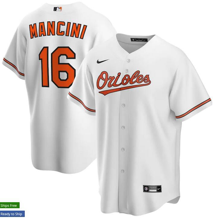 Mens Baltimore Orioles #16 Trey Mancini Nike White Home Replica Player Name MLB Jerseys->atlanta braves->MLB Jersey